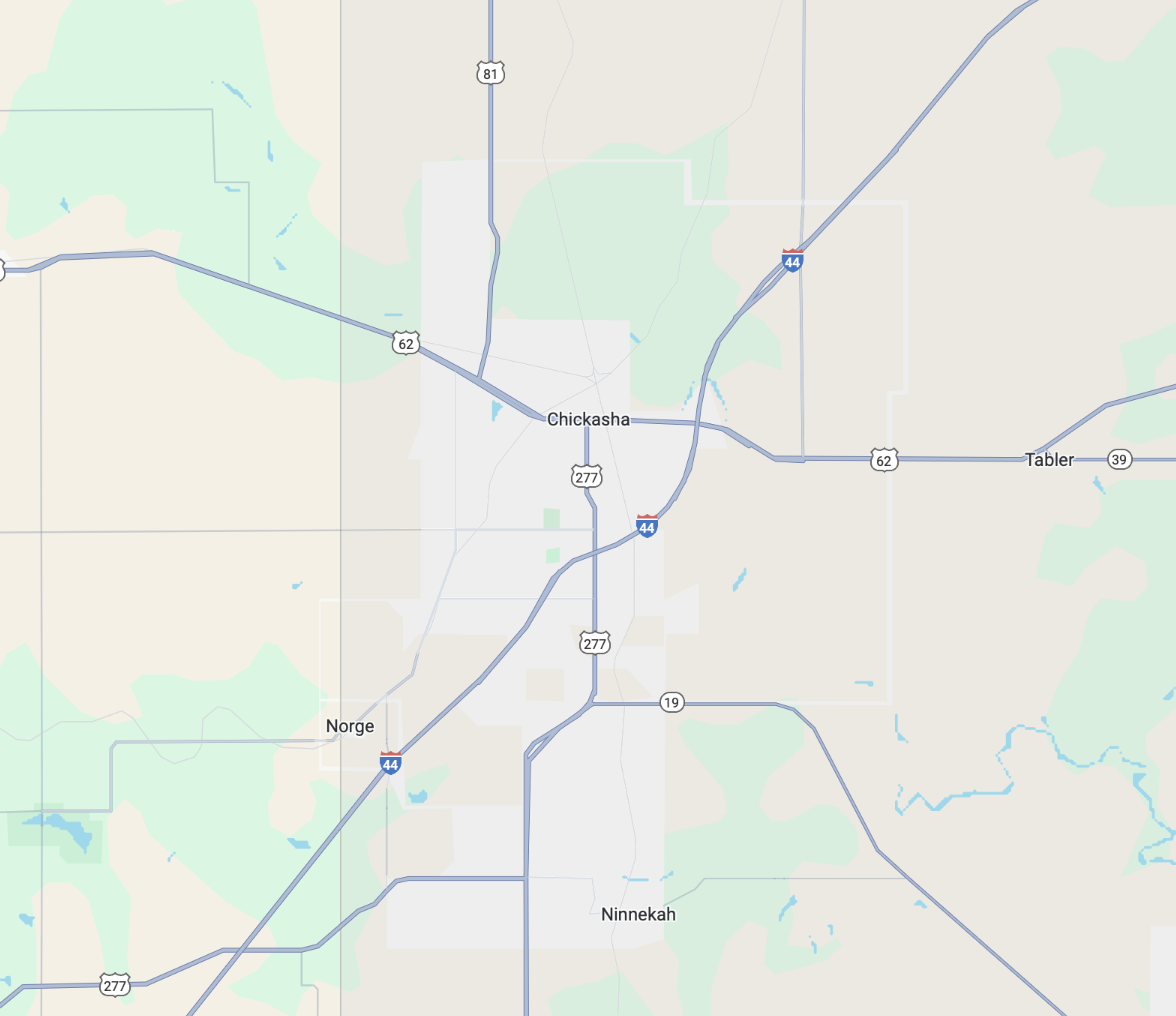 chickasha map and surrounding area